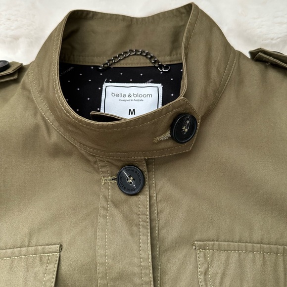 belle & bloom Utility Safari Fall Khaki Soft Texture Trench Coat with Belt - Picture 8 of 12